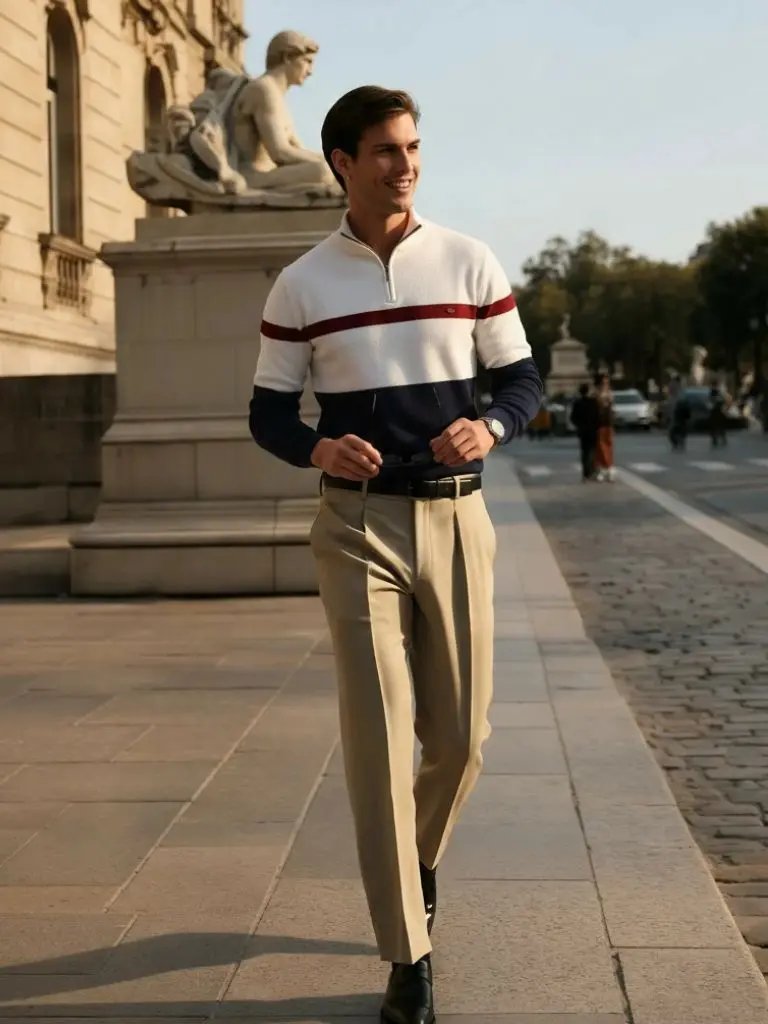 Men’s Knit Sweater – Quarter Zip Jumper Casual Everyday Knitwear SPECTER